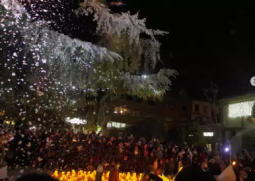 Neige à l'ouverture de Noël à las rozas
