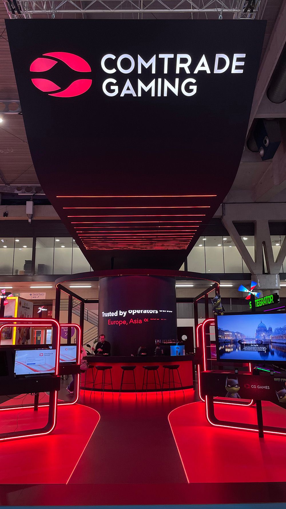 Stand da Comtrade Gaming na Feira Ice 2026, Barcelona, 19-21 de janeiro de 2026