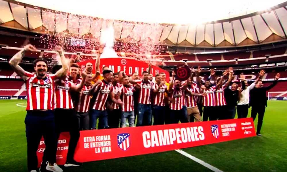 Celebración campeones de liga 2021 en el wanda